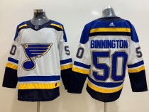 NHL Blues 50 Jordan Binnington White Adidas Men Jersey