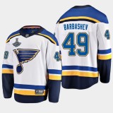 NHL Blues Ivan Barbashev 2019 Stanley Cup Champions White Adidas Men Jersey