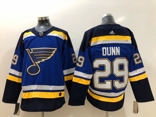 NHL Blues 29 Vince Dunn Adidas Blue Men Jersey