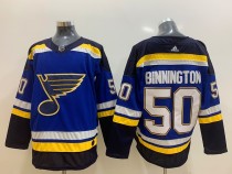 NHL Blues 50 Jordan Binnington Blue Adidas Men Jersey