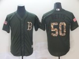 MLB Boston Red Sox #50 Mookie Betts Green Salute To Service Men Jersey