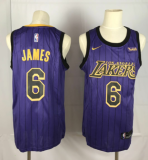 NBA Los Angeles Lakers #6 LeBron James Purple City Edition Nike Men Jersey