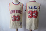 NBA Knicks #33 Patrick Ewing Cream Hardwood Classics Jersey