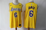 NBA Los Angeles Lakers #6 LeBron James Yellow Nike Men Jersey