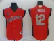 American League #12 Francisco Lindor Red 2019 MLB All-Star Game Workout Jersey