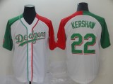 Los Angeles Dodgers #22 Kershaw  White Mexican Heritage Culture Night Mexico Jersey 