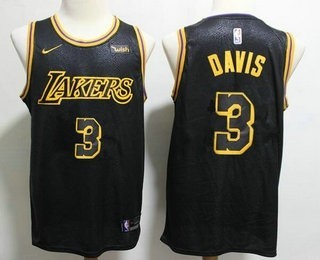 NBA Lakers #3 Anthony Davis Black City Edition Nike Men Jersey