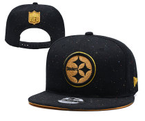 NFL Pittsburgh Steelers Black With Gold Snapbacks Hats