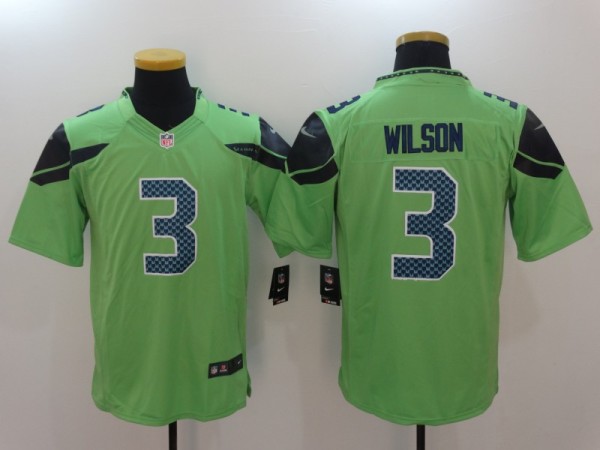 Nike Seattle Seahawks 3 Wilson Green Color Rush Limited Jersey