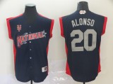 2019 MLB New York Mets #20 Alonso Ceamy Navy Blue All-Star Game Workout Jersey