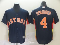 MLB Houston Astros #4 Springer Navy Blue Game Jersey