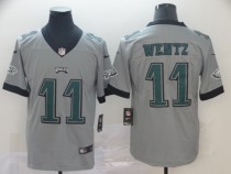 Men's Nike Philadelphia Eagles #11 Carson Wentz Grey Inverted Legend Men Jersey