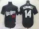 MLB Los Angeles Dodgers #14 Hernandez Black Game Jersey