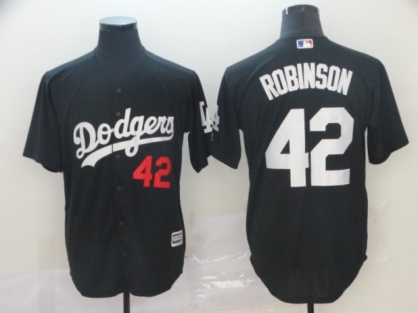 MLB Los Angeles Dodgers #42 Robinson Black Game Men's Jersey