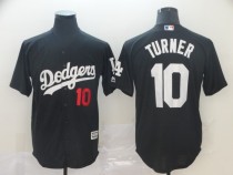 MLB Los Angeles Dodgers #10 Turner Black Game Men's Jersey