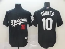 MLB Los Angeles Dodgers #10 Turner Black Game Men's Jersey