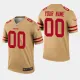 Men's San Francisco 49ers Customized Inverted Legend Gold Jersey 