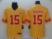 Nike Kansas City Chiefs #15 Patrick Mahomes Gold Inverted Legend Men Jersey