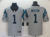 Nike Panthers #1 Cam Newton Sliver Inverted Legend Men Jersey