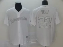 MLB Brewers #22 Christian Yelich Yeli White 2019 Players Weekend Player Men Jersey