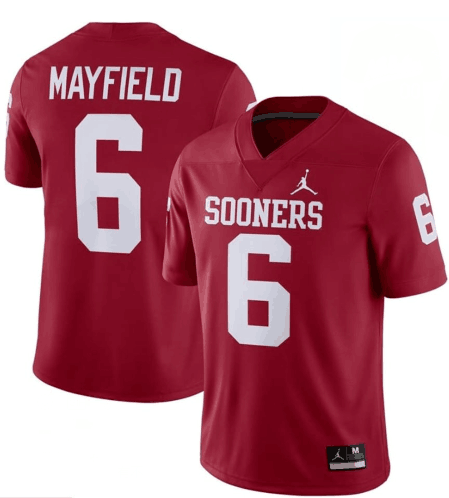 NCAA Oklahoma Sooners #6 Baker Mayfield Red Jersey