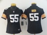 Women Pittsburgh Steelers #55 Bush Vapor Untouchable Player Limited Black Jersey