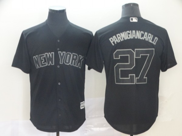 MLB Yankees #27 Stanton Parmigiancarlo Black 2019 Players Weekend Player Men Jersey