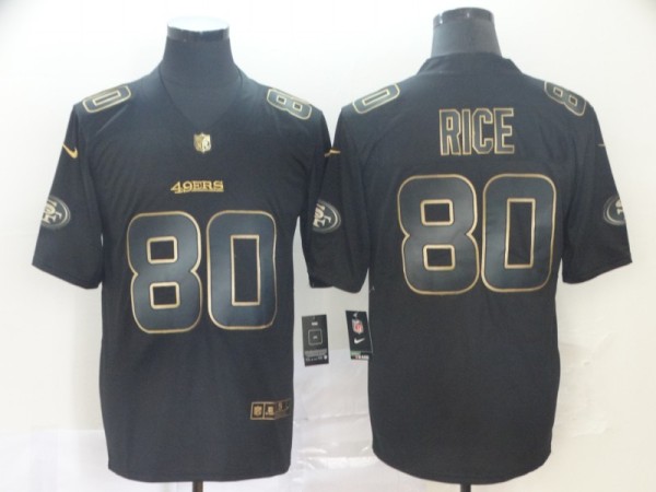 Nike 49ers #80 Jerry Rice Black Gold Vapor Untouchable Limited Men Jersey