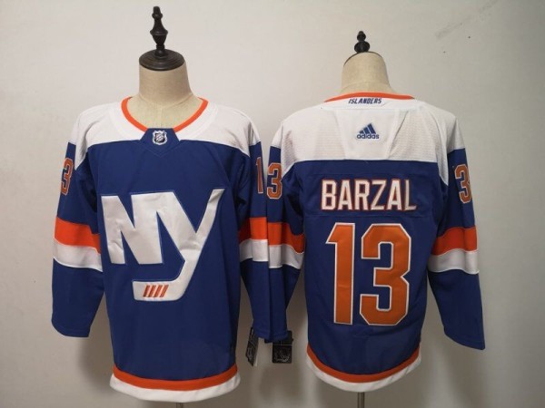 NHL Islanders #13 Mathew Barzal Blue New Alternate Adidas Men Jersey