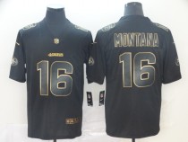 Nike 49ers #16 Joe Montana Black Gold Vapor Untouchable Limited Men Jersey