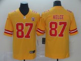 Nike Chiefs #87 Travis Kelce Gold Inverted Legend Men Jersey