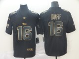 Nike Rams #16 Jared Goff Black Gold Vapor Untouchable Limited Men Jersey