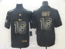 Nike Rams #16 Jared Goff Black Gold Vapor Untouchable Limited Men Jersey