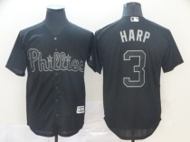 MLB Phillies #3 Bryce Harper Harp Black 2019 Players Weekend Player Men Jersey