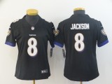 Women Nike Baltimore Ravens #8 Jackson Black Vapor Untouchable Limited Jersey