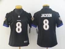 Women Nike Baltimore Ravens #8 Jackson Black Vapor Untouchable Limited Jersey