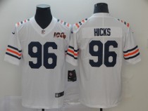 Men's Chicago Bears #96 Hicks White 2019 100th Season Limited Stitched NFL Jersey