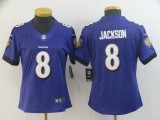 Women Nike Baltimore Ravens #8 Jackson Purple Vapor Untouchable Limited Jersey