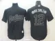 MLB Indians #12 Francisco Lindor Mr. Smile Black 2019 Players Weekend Player Men Jersey