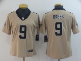 Women Nike New Orleans Saints #9 Brees Gold Inverted Legend Jersey