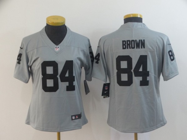 Women Nike Raiders #84 Antonio Brown Grey Inverted Legend Jersey