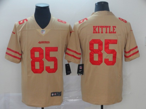 Nike San Francisco 49ers #85 George Kittle Gold Inverted Legend Men Jersey