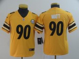 Youth Pittsburgh Steelers #90 T.J. Watt Inverted Legend Gold Jersey