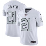 Nike Oakland Raiders #21 Branch White Color Rush Limited Jersey