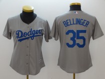 Women MLB Los Angeles Dodgers #35 Cody Bellinger Gray Jersey