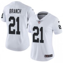 Women Nike Oakland Raiders #21 Branch White Vapor Untouchable Limited Jersey