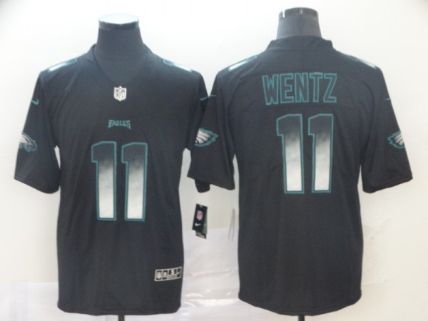 Philadelphia Eagles #11 Carson Wentz Black 2019 Smoke Fashion Limited Men Jersey