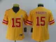 Women Kansas City Chiefs #15 Patrick Mahomes Gold Inverted Legend Jersey