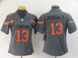 Women Cleveland Browns #13 Odell Beckham Jr. Grey Inverted Legend Jersey