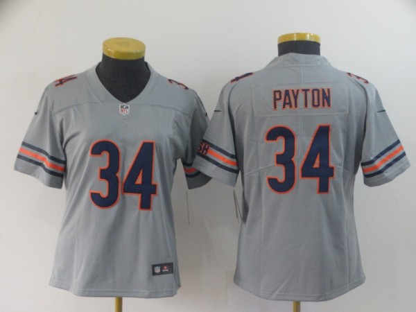 Women Chicago Bears #34 Walter Payton Sliver Inverted Legend Jersey